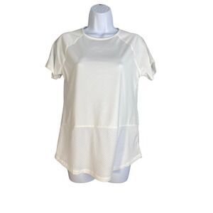 Under armour Womens Short Sleeve Back Cut‎ Out Activewear Top White Size Medium